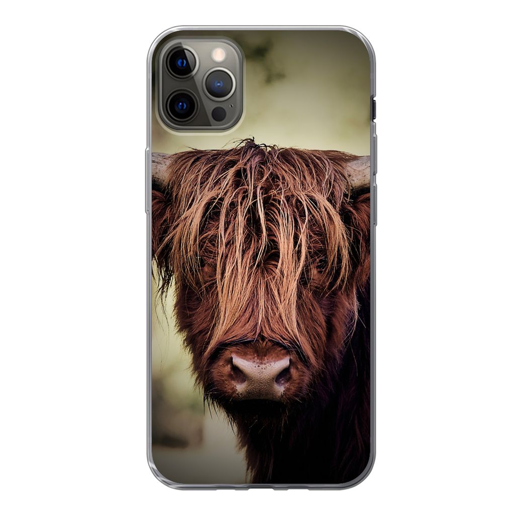 MuchoWow Handyhülle Schutzhülle Hülle für iPhone 13 Pro Max Schottischer Hochländer - Licht - Porträt - Natur Silikon Softcase Handy Hülle...