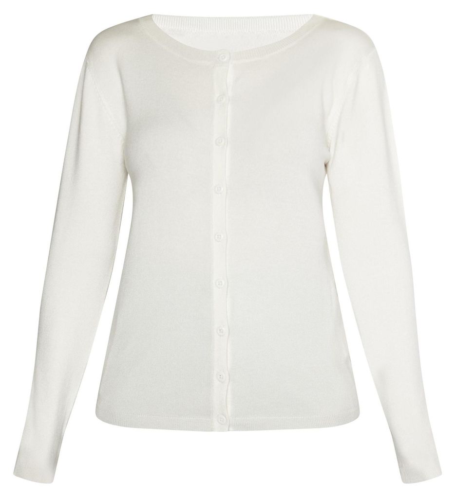 MALUBA Damen Strickjacke - Weiß, XL