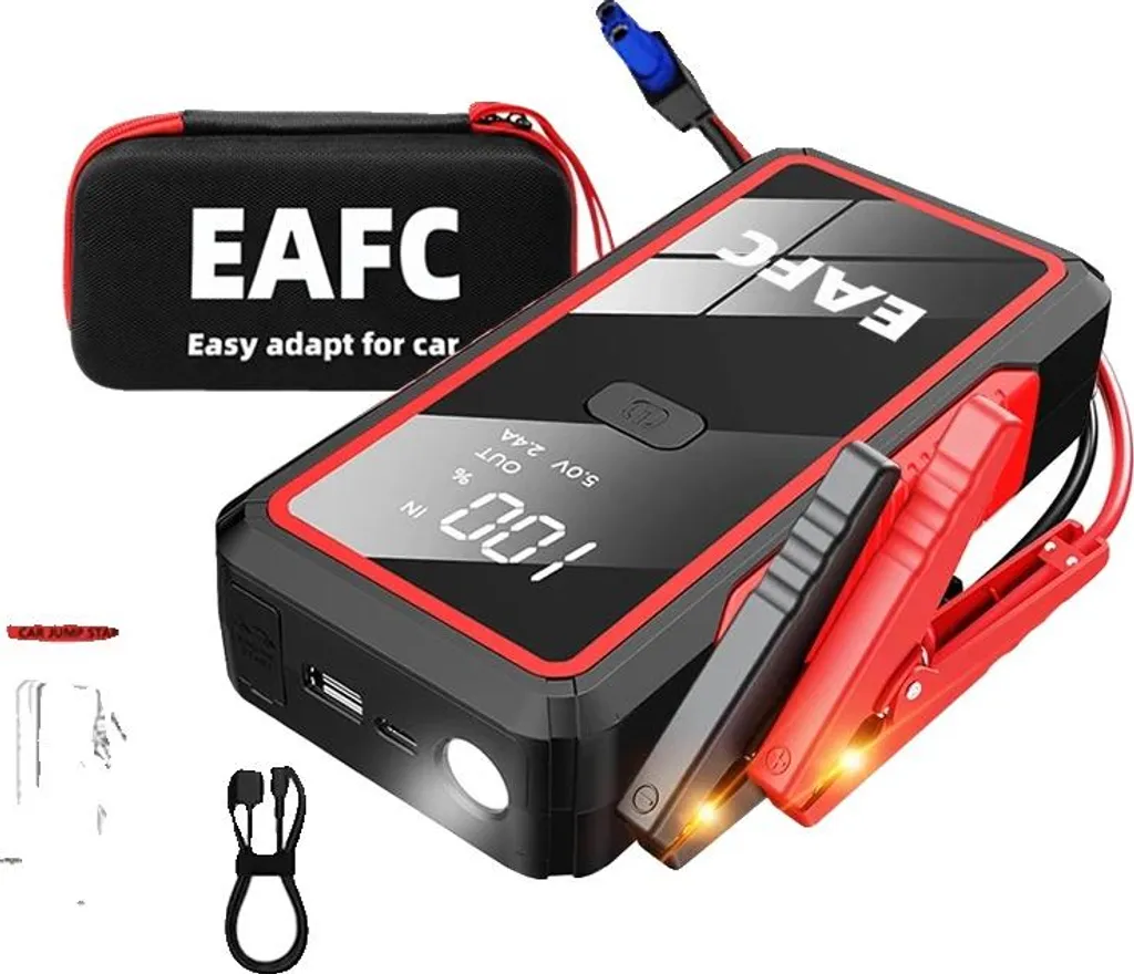 Démarreur de voiture 2000A : fini les pannes avec ce booster USB portatif