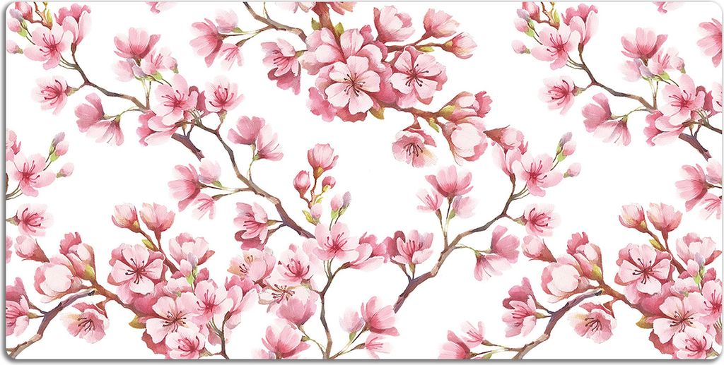 Schreibtischmatte Tischunterlage 120x60 cm Mauspad - Pinke Blumen