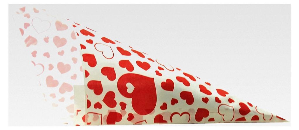 Papier-Spitztüten mit Motiv Rote Herzen, Länge ca. 19 cm, für ca. 125 g Inhalt (200 Stück)