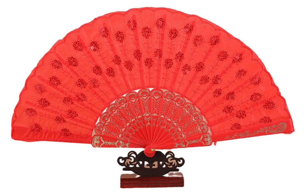 Faltfächer im chinesischen Pfauenstil, tragbarer traditioneller Handfächer, Bühnenrequisite für Zuhause