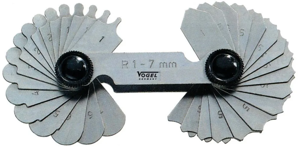Vérifier la Précision des Rayons 1,0-7,0mm avec Gabarit Vogel 472105