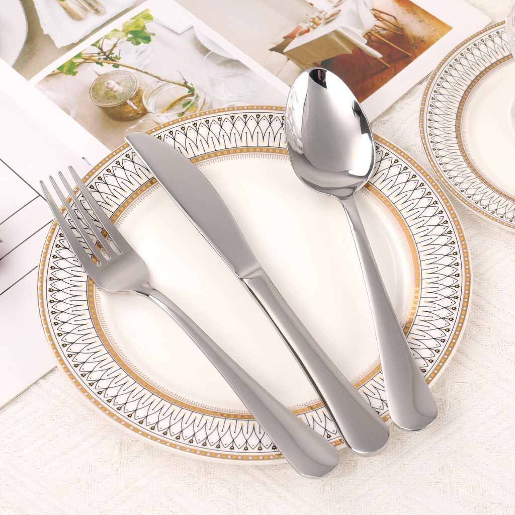 Freetoo 30-teiliges Besteck Set für 6 Personen, Silber