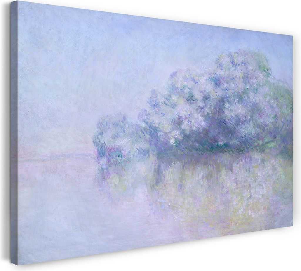 Leinwandbild (80x60cm): Claude Monet - Île aux Orties bei Vernon (1897), echter Holz-Keilrahmen inkl. Aufhänger, handgefertigt in Deutschland