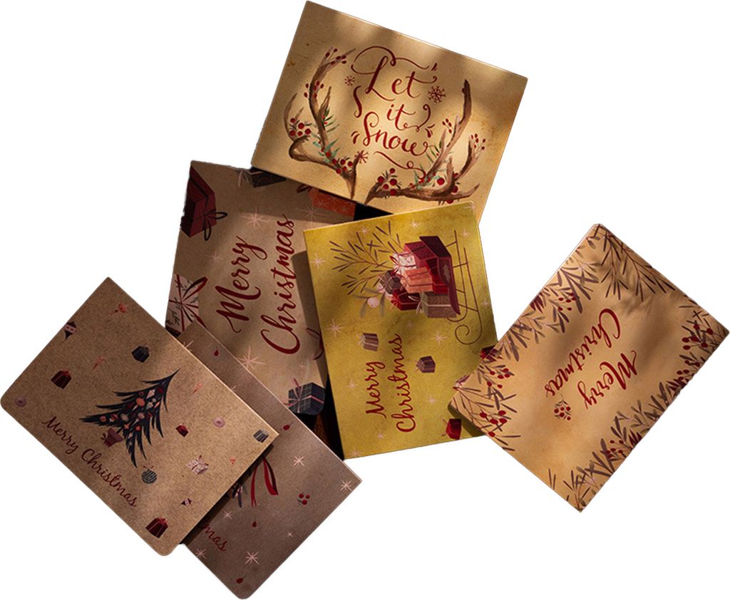 1 Set Weihnachtsgrußkarte mit Umschlägen Aufkleber Vintage-Stil Frohe Weihnachten Karte für festliche Weihnachten Gefälligkeiten A