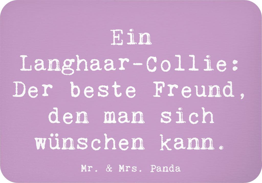 Mr. & Mrs. Panda magnet Spruch Langhaar Collie Freund - Lavendeltraum - Geschenk, edles Aussehen, zettelhalter, haftmagnet, loyaler, Kühlschrankma...