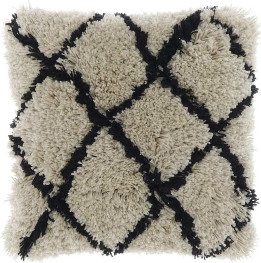 Coussin Felix 45x45cm Noir/Blanc Unique Living - Style Chic et Moelleux