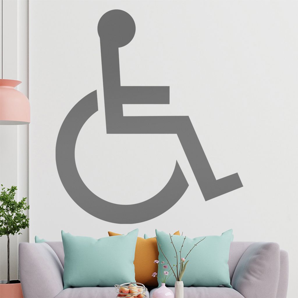 KIWISTAR Behinderung - Rollstuhl Wandtattoo in 6 Größen - Wandaufkleber Wall Sticker - Dekoration, Küche, Wohnzimmer, Schlafzimmer, Badezimmer