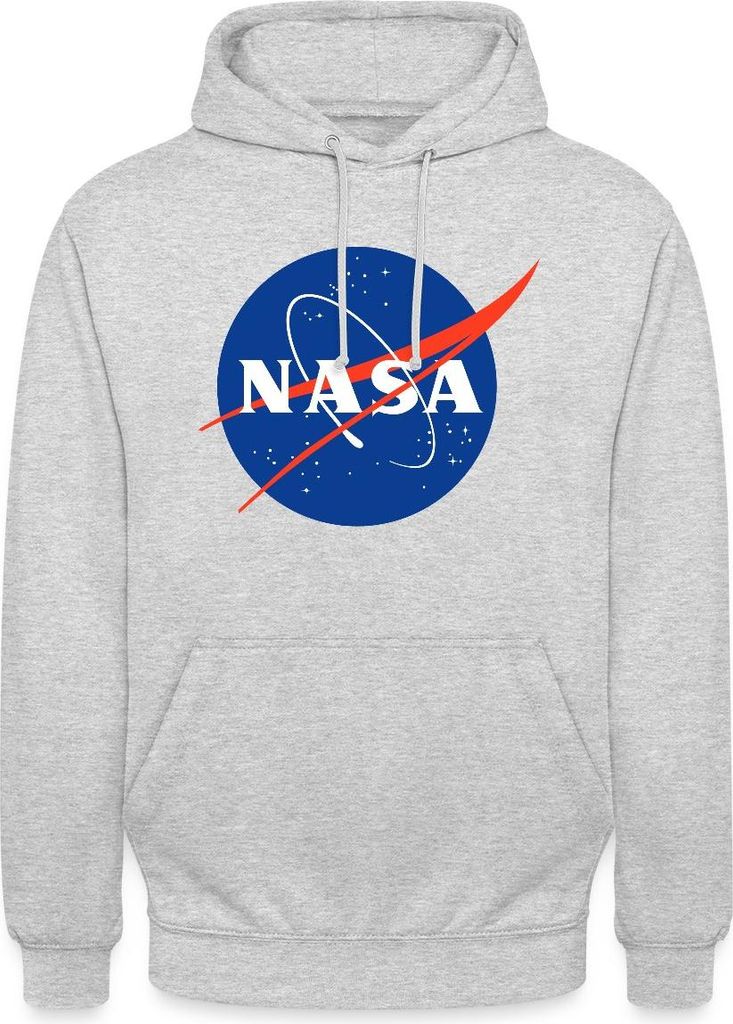Spreadshirt NASA Classic Logo Uni Hoodie, 4XL, Hellgrau meliert