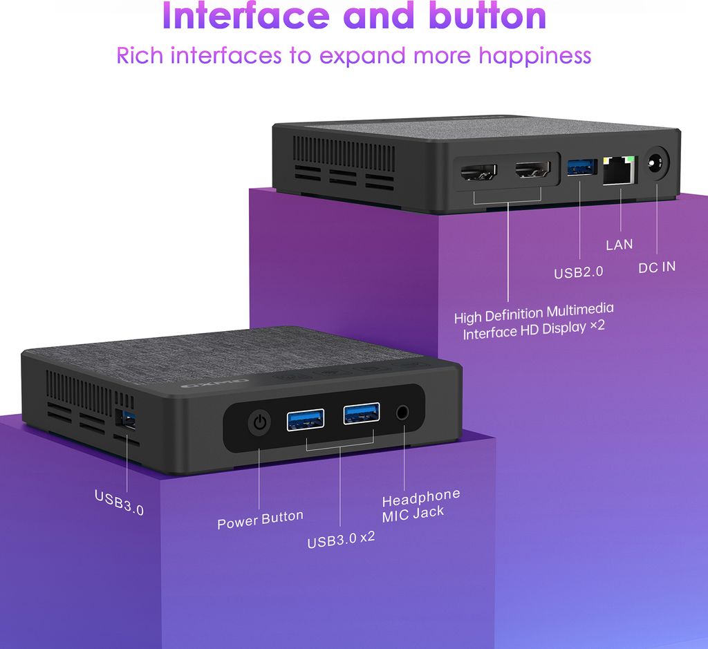 Mini-PC Windows 11 Mini-Desktop-Computer mit Intel Gemini Produktbild 12
