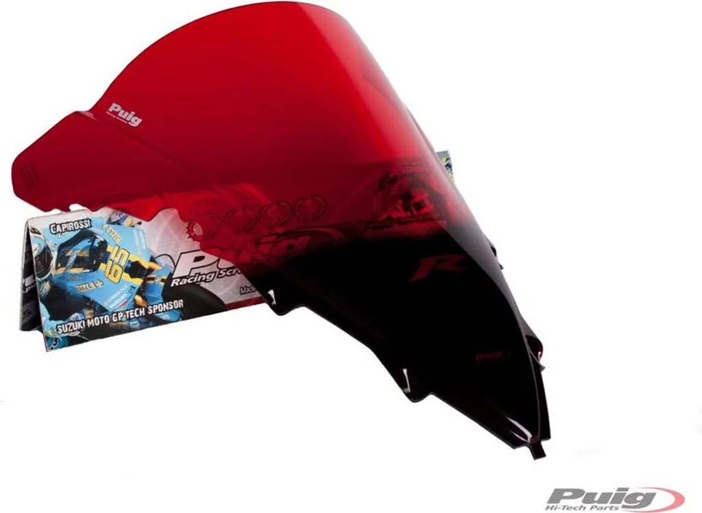 Pare-brise sport PUIG 4935R rouge pour rouler sur YAMAHA YZF-R1