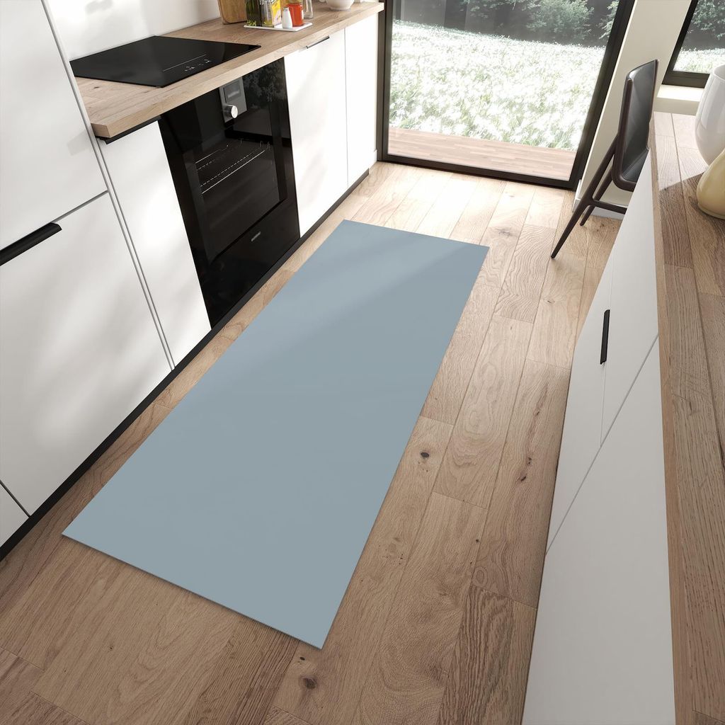 Küchenteppich 80x200cm rutschfest & abwischbar PVC Läufer - Grauer Hintergrund II