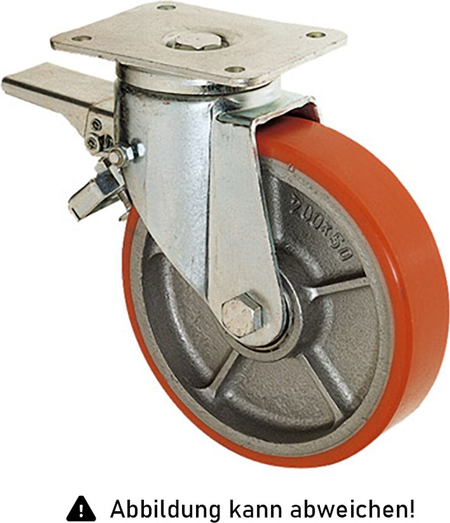 Rollcart Lenkrollen mit Doppelstop, Durchmesser:125x35 mm