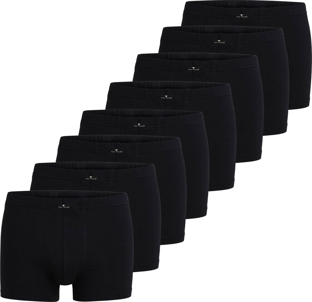 TOM TAILOR Herren Shorts, 8er Pack - X-LASTIC, Boxer Briefs, Pants, Stretch Baumwolle Schwarz L