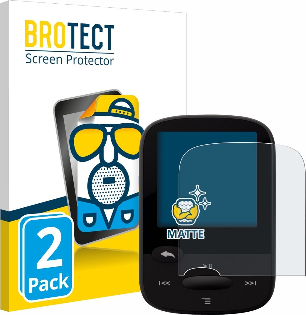 2x BROTECT Schutzfolie für SanDisk Sansa Clip Sport Displayschutz Displayschutzfolie Folie Matt Entspiegelungsfolie