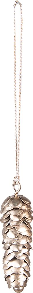 Clayre & Eef Anhänger Tannenzapfen 9 cm Silberfarbig Eisen Produktbild 