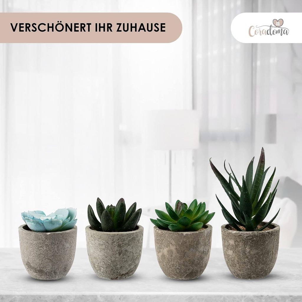Knstliche Pflanzen Mini 4er Set Dekoration Kunstpflanzen