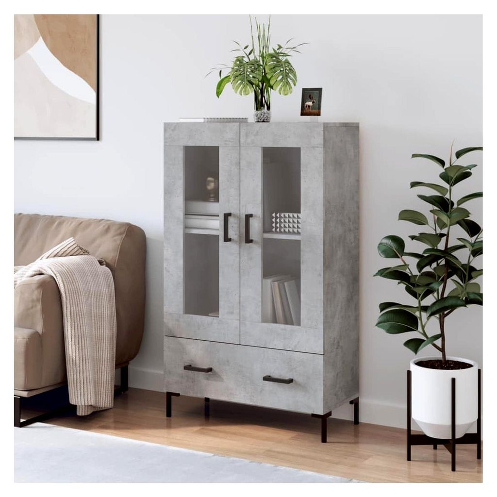 Highboard aus Holzwerkstoff 69,5x31x115cm in Betongrau
