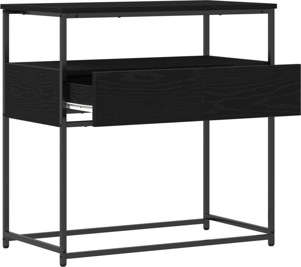 vidaXL Tavolo consolle look rovere nero 75 x 40 x 75 cm Immagine del prodotto 