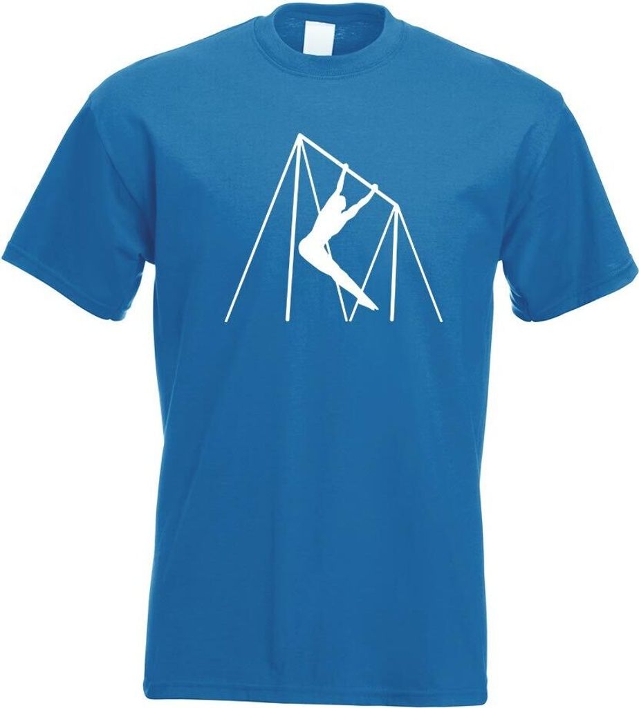 Kiwistar - T-Shirt - royal - Reck Turnen Sportler Figur Motiv Bedruckt Funshirt Design Print - mit Motiv Bedruckt - Funshirt Design - Sport - Freiz...