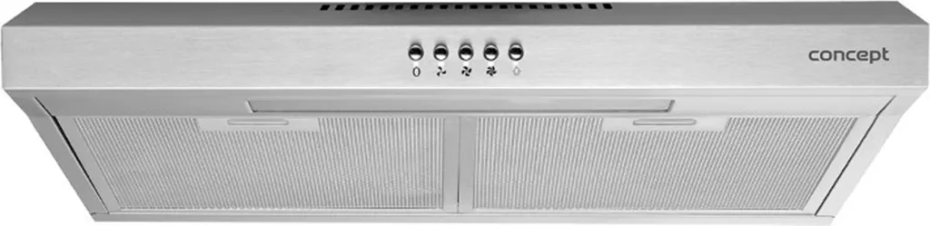 Hotte sous plan 60cm argentée avec LED intégrée et moteur 67W robuste
