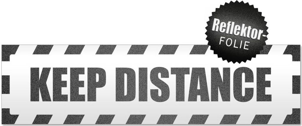 Keep Distance gestreift Magnetschild Schild magnetisch