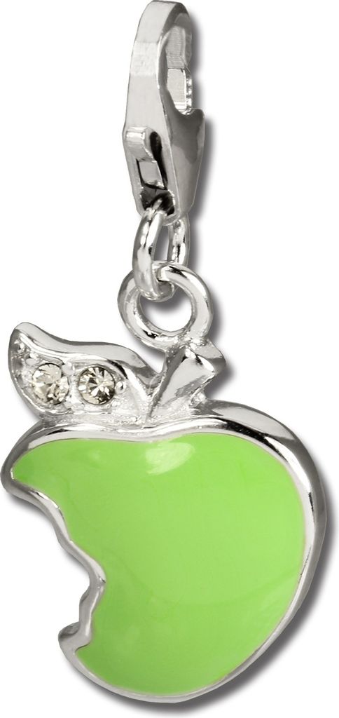 SilberDream Charm Schmuck Anhänger Apfel grün Zirkonia 925 Echt Silber FC678
