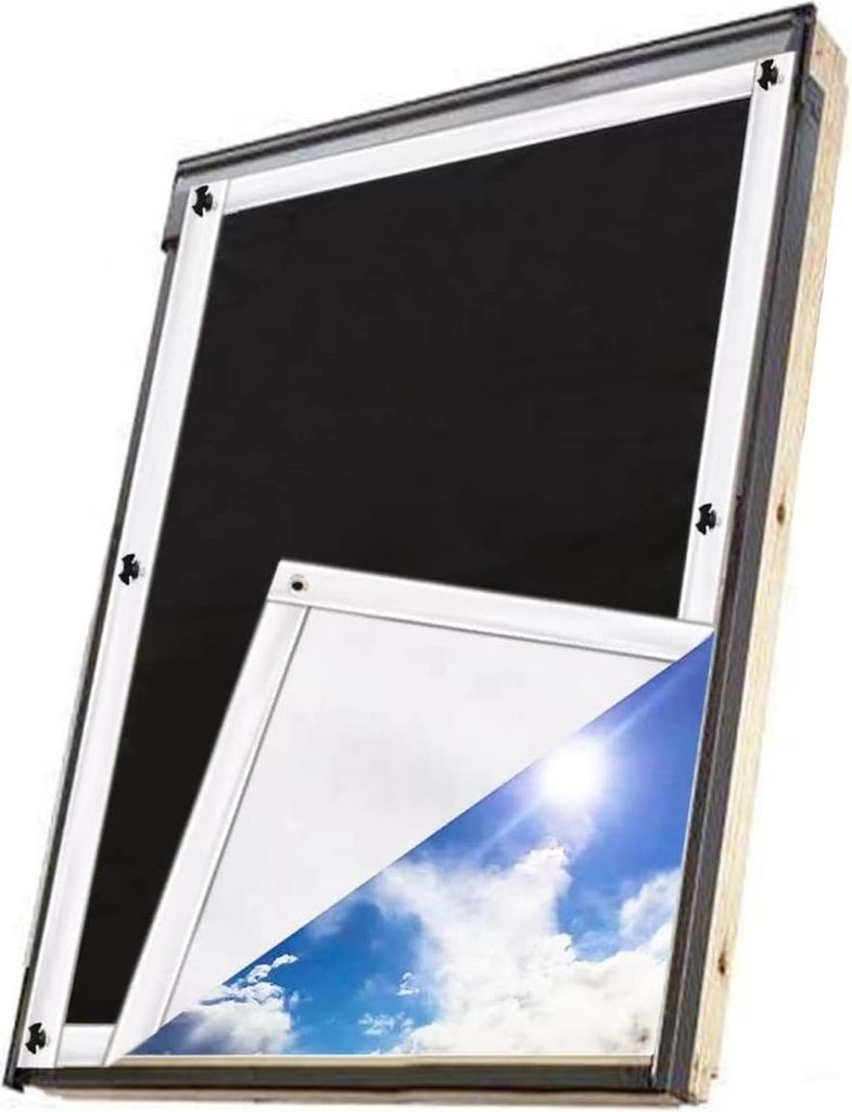 Verdunkelungsrollo für Dachfenster Hitzeschutz - Velux und Roto Fenster - 96 x 93 cm Rollo