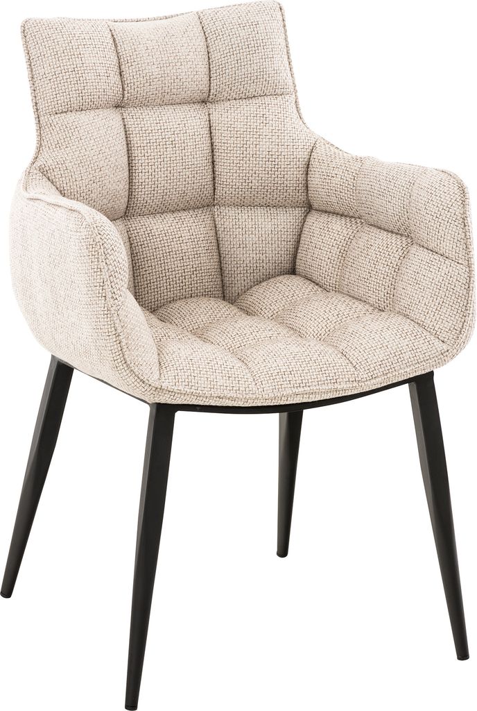 Stuhl HLO-CP92 Stoff schwarz elfenbein