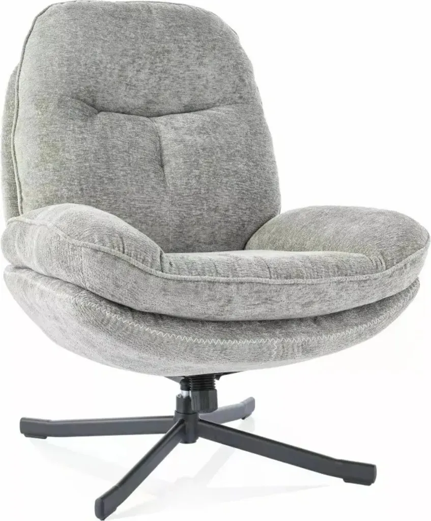 Fauteuil de salon pivotant HARPER olive pour coin lecture et détente