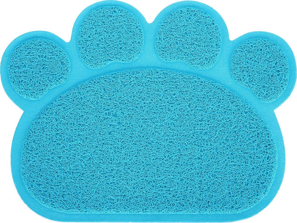 PVC Cat Dog Müllmatte wasserdichte Antislip -Pfoten -Fütterungsschale Placemat Haustier Vorräte (himmelblau Form)