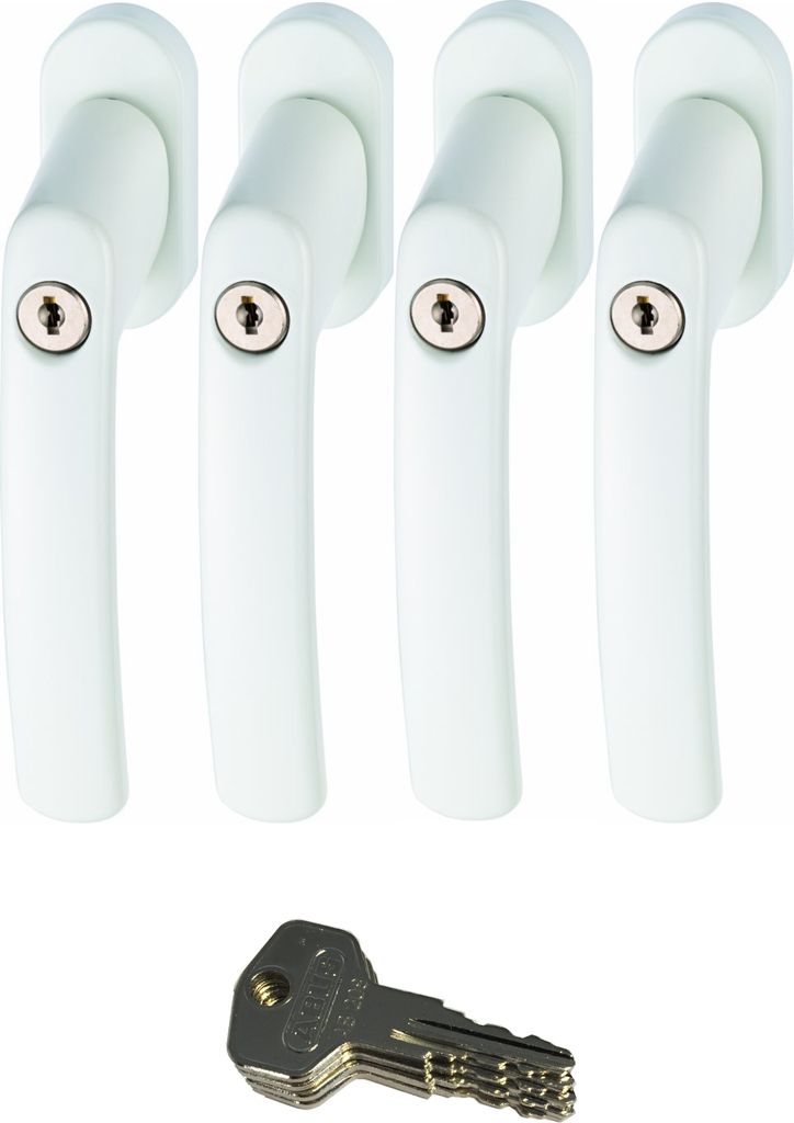 ABUS FG200 W SB abschließbarer Fenstergriff, weiß im Set 4 Stück