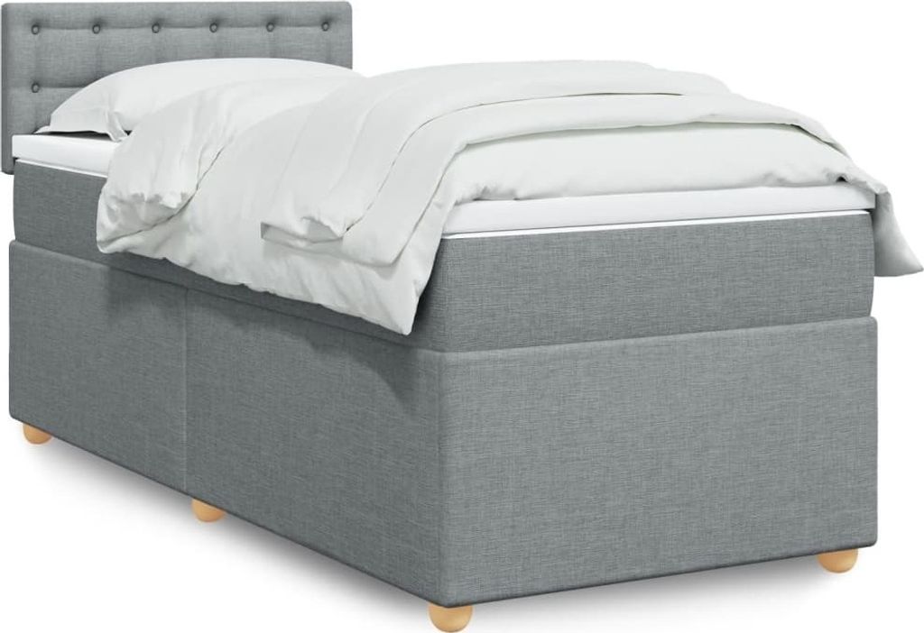 Maison Exclusive - Boxspringbett mit Matratze Hellgrau 90x190 cm Stoff
