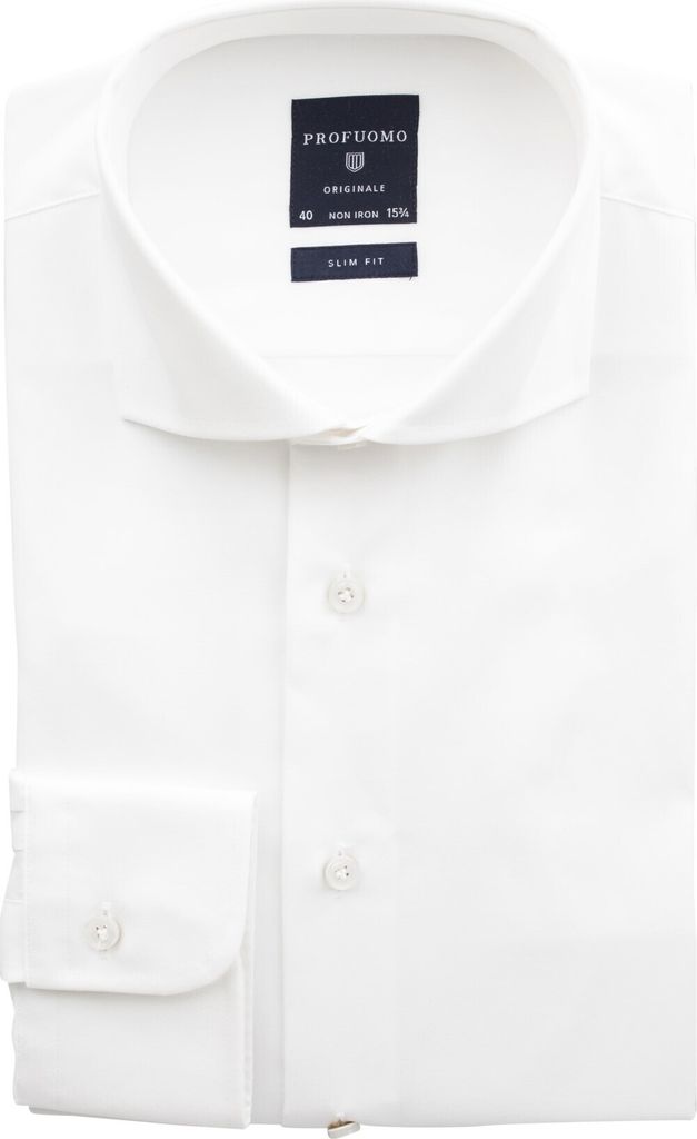 Profuomo Hemd Slim Fit Weiß Bügelfrei