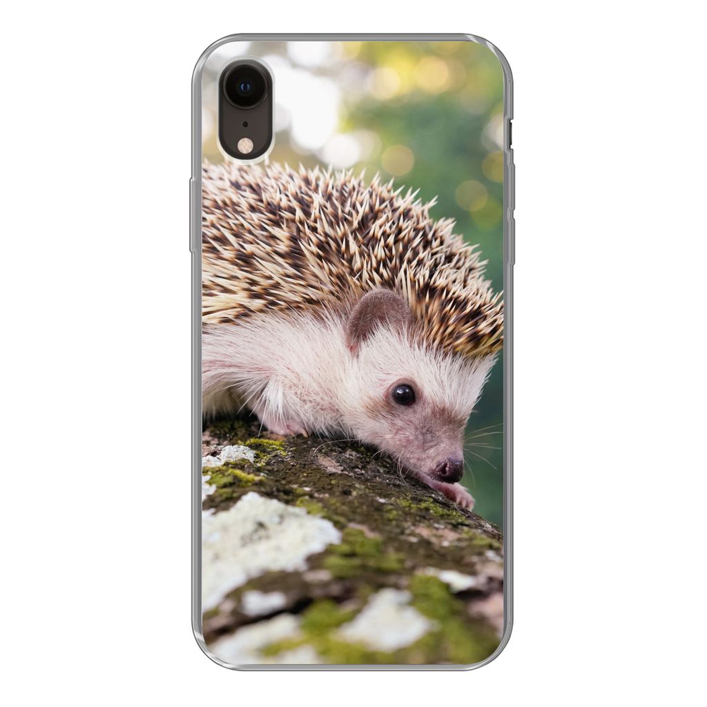 MuchoWow Handyhülle Schutzhülle Hülle für iPhone XR Baby - Igel - Baum Silikon Softcase Handy Hülle - Schutzdeckel
