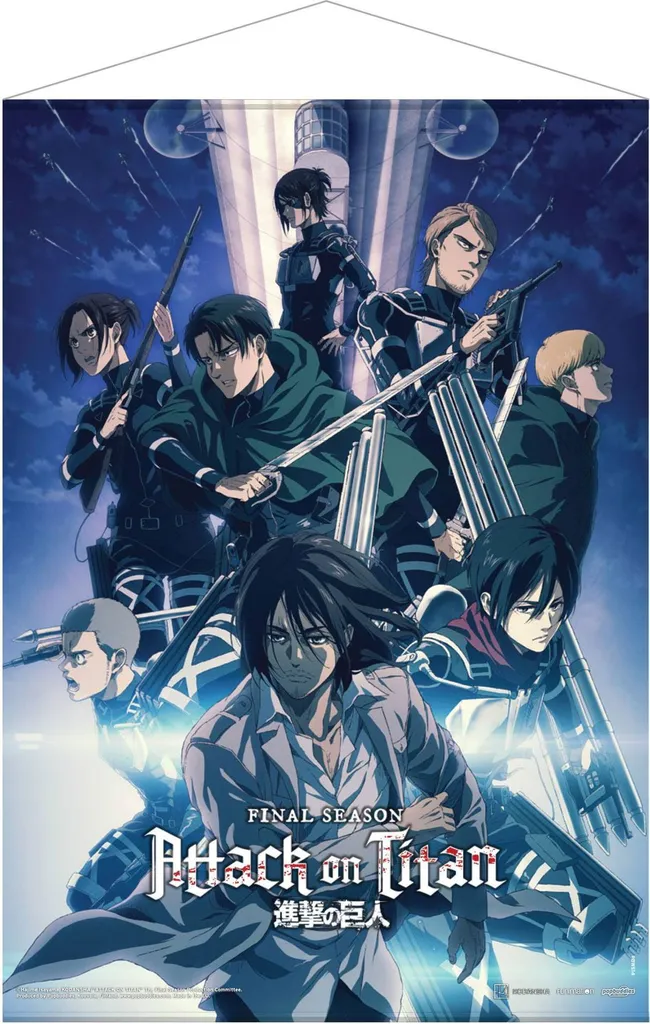 Kakemono L'Attaque des Titans Saison Finale Poster Mural Tissu 50x70cm