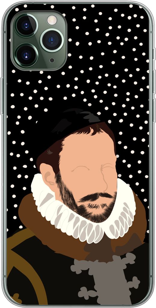 MuchoWow Handyhülle Schutzhülle Hülle für Telefoonhoesje iPhone 11 Pro Max Alte Meister - Wilhelm von Oranien - Dots - Schwarz Silikon Softca...