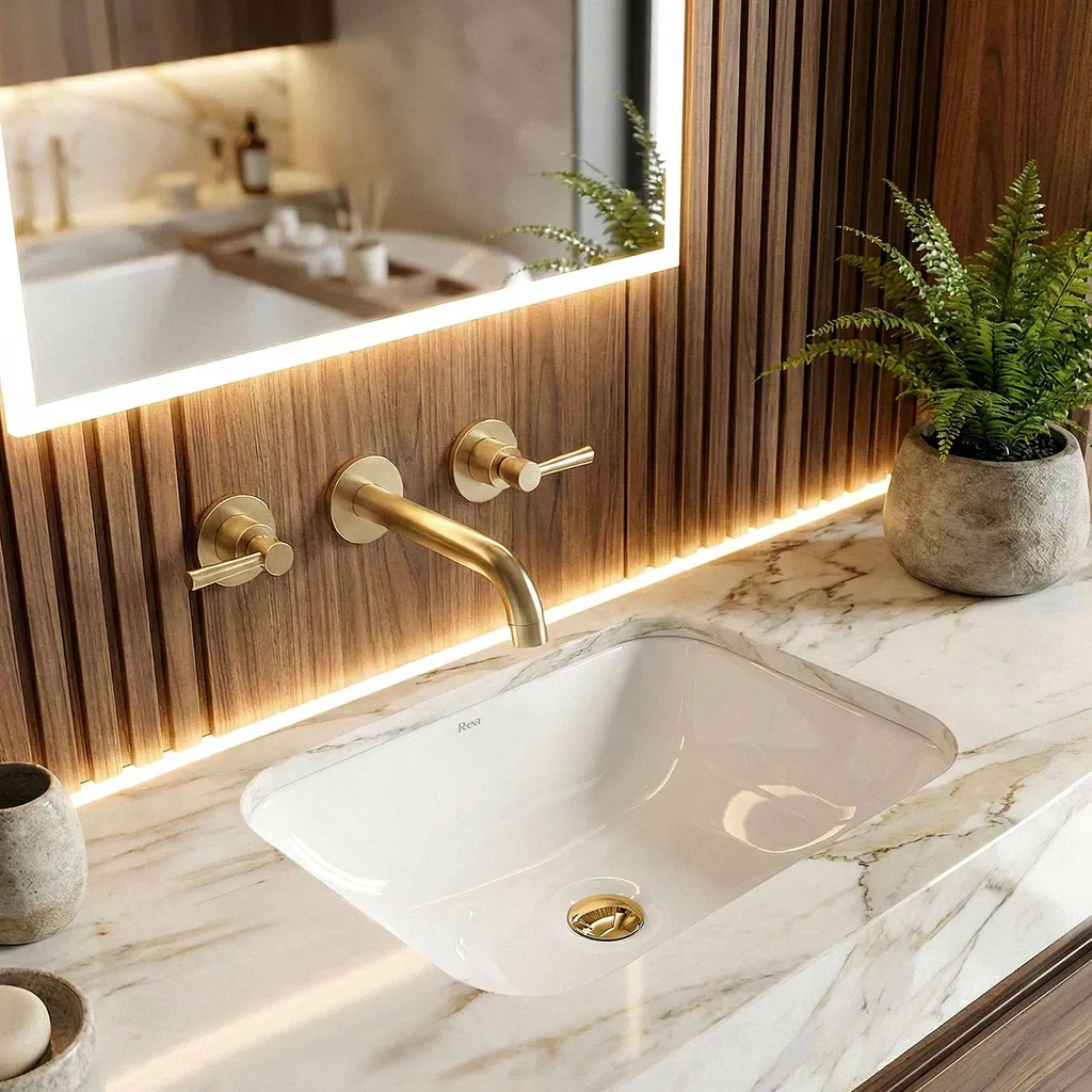 Lavabo Da Appoggio Rea Anabel 40 White