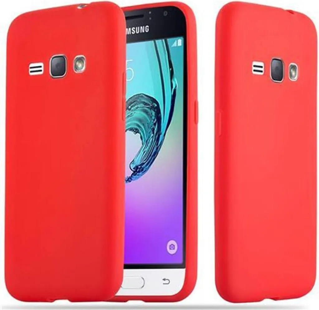 Custodia Samsung Galaxy J1 2016 Cadorabo Silicone Rosso TPU Antiurto