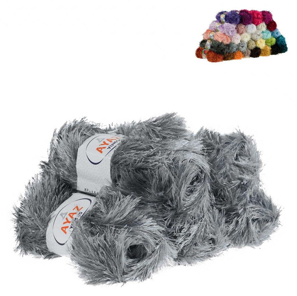 5 x 100g Strickgarn Yumos grau
