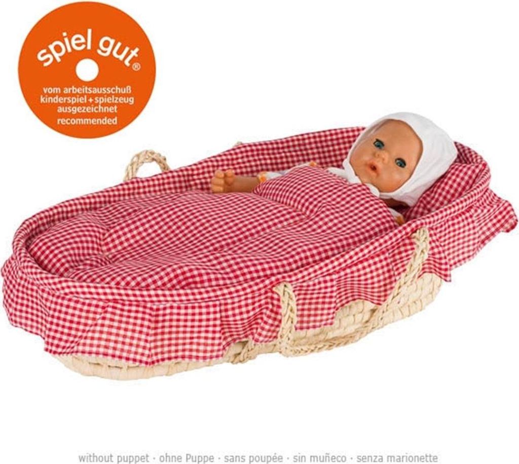Goki Doll's carry cradle including lining,mattress,pillow,quilt, Puppen-Tragetasche, 4 Jahr(e), 640 g