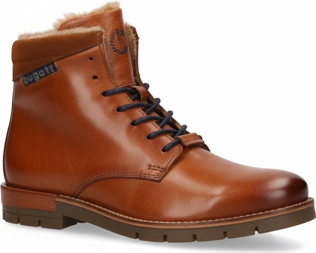 bugatti Herren Schnürstiefel, Männer Stiefel, Warm gefüttert,schnürung,Boots,Winterstiefel,Winterschuhe,Cognac (6300),44 EU / 9 UK