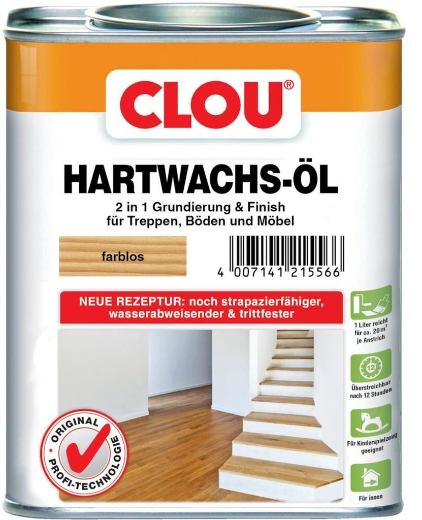 Clou Hartwachs-Öl farblos 2,5 Liter Produktbild 