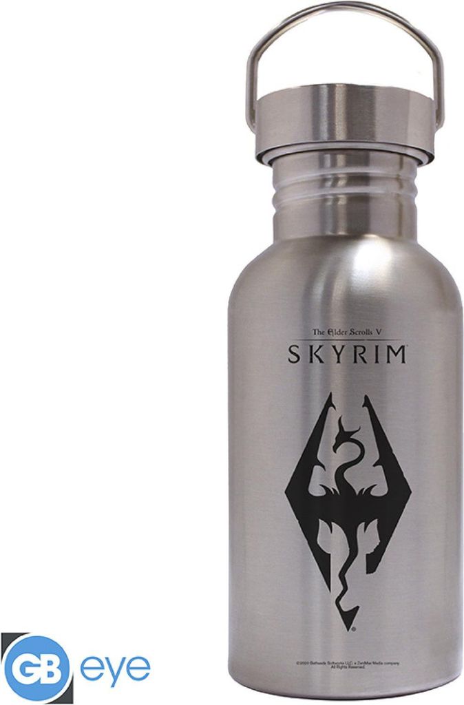 SKYRIM - Canteen Steel Bottle - Seal of Akatosh