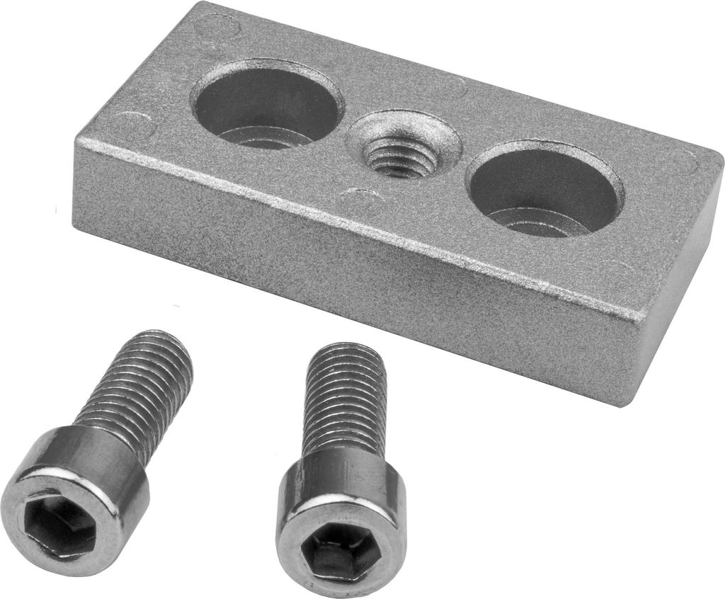 KLAK 30/60 - Adapter- & Fußplatte Aluprofil 3060, silbergrau – M8 ohne Stellfuß