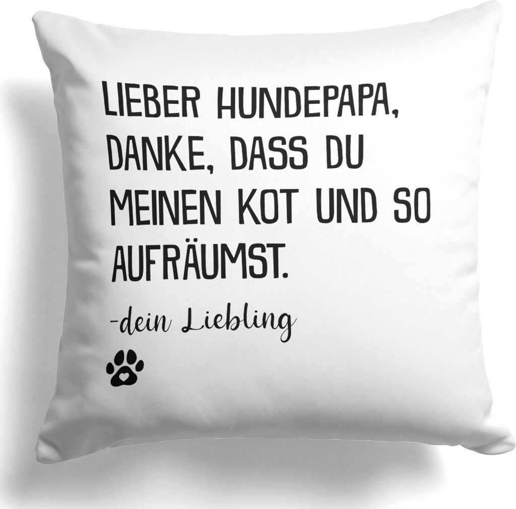 22Feels Hundepapa Geschenk Herrchen Hund Kissen Deko Männer Vatertag Geburtstag Weihnachten Hundeliebe Dekoration Couch Welpe Sofa Wohnaccessoire ...