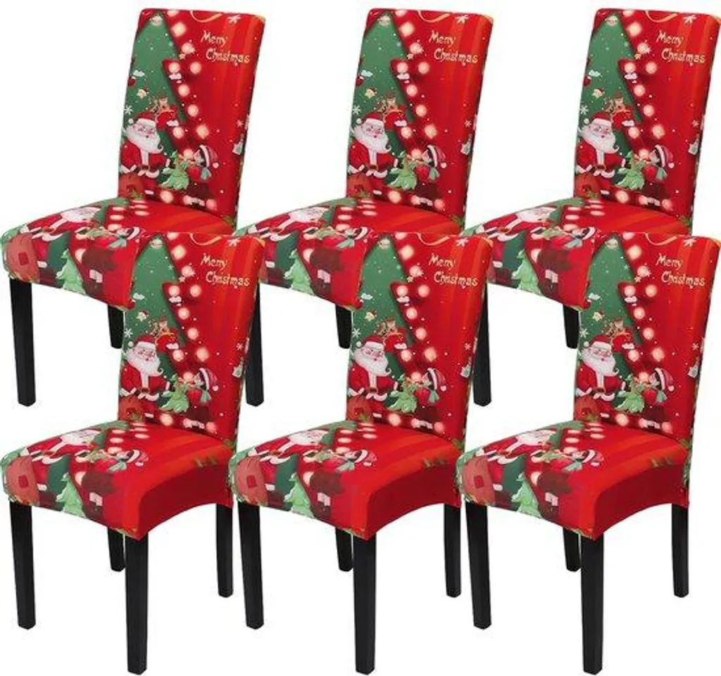 Housse de fauteuil Noël extensible rouge motif sapin - Lot confort