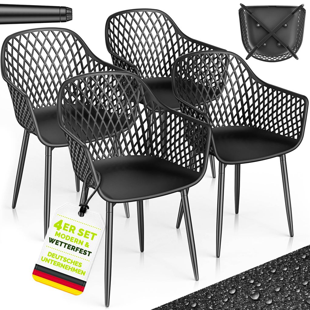 Set di 4 sedie da giardino tillvex® resistenti alle Immagine del prodotto 