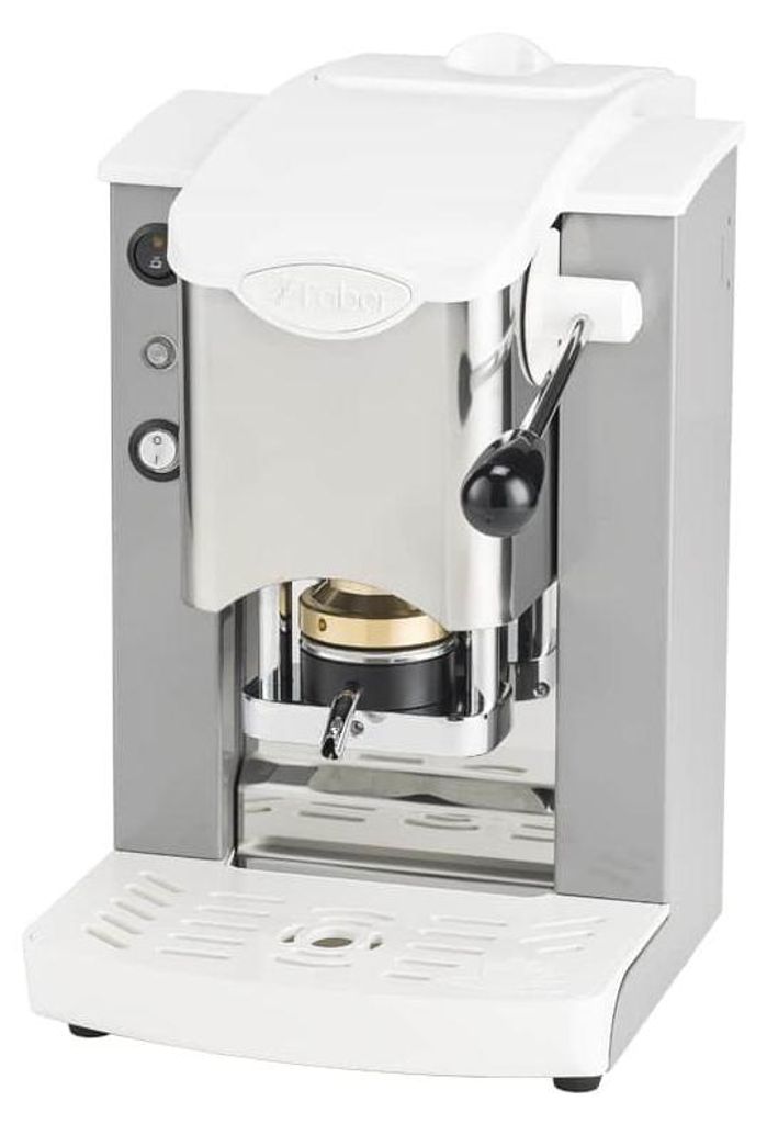 Faber Slot Inox ESE Pad Espressomaschine Grau Weiß Silber Produktbild 